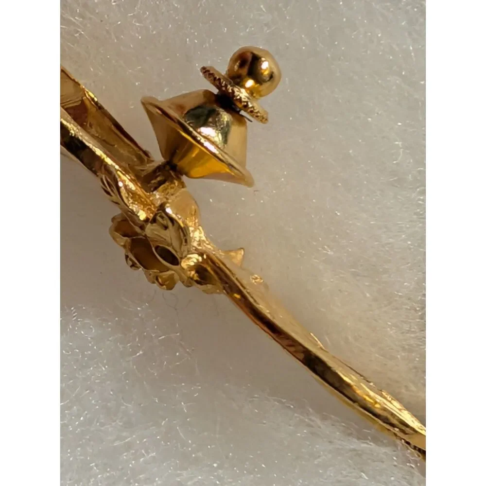 Vintage Avon Breast Cancer Pin, Pink and Gold Tone with Rose